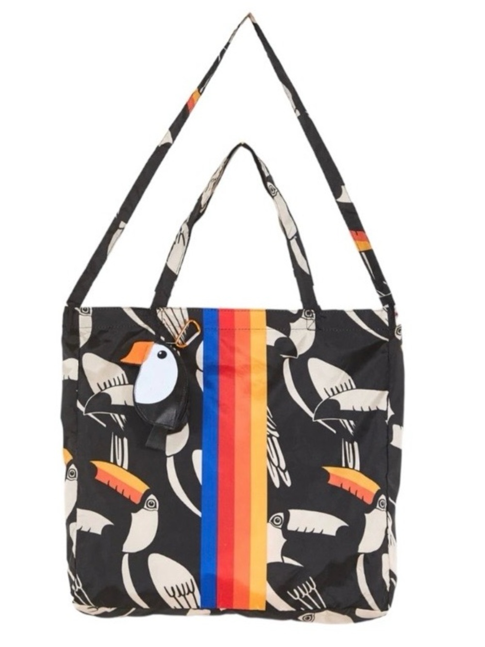 NEW FARM Rio Toucan Fruit Foldable Tote Bag w/ Detachable Case Pouch Tropical - Picture 2 of 6